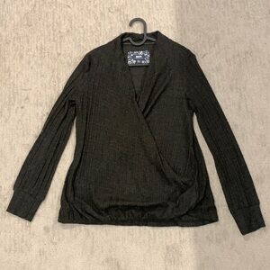 Dark grey wrap front sweater MAEVE by Anthropologie size S